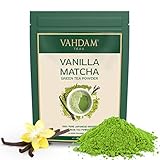 VAHDAM, Vanille Matcha Tee Pulver (12 Tassen, 25g) | 100% REINER japanischer Herkunfts-Matcha-Teepulver | 137x ANTI-OXIDANTEN | Gewichtsreduktion und zur täglichen Entgiftung | Japans SUPER FOOD