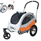 Papilioshop Kuma Hundeanhänger hundewagen fahrradanhänger für klein Hunde Buggy (Orange)