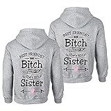 Daisy for U Beste Freunde Pullover für Zwei Mädchen Best Friends Hoodie BFF Pullover Sister Kapuzenpullover Damen Pulli Geburtstagsgeschenk 1 Stück-Grau-L