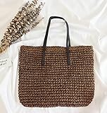 Lässige große Kapazität Tote Stroh Taschen Wicker Woven Wovenden Griff Frauen Handtaschen Rattan Sommer Strandtasche Lady Bali Big Purse-4