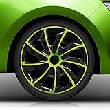 Autoteppich Stylers 15' 15 Zoll Radkappen/Radzierblenden 002 Bicolor (Schwarz-Grün) passend für Fast alle Fahrzeugtypen –