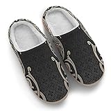 CHNOT Nordische Wikinger Herren Hausschuhe Plüsch Pantoffeln Rutschfester Slipper Komfortabel Slippers für Indoor & Outdoor im Herbst und Winter White 41