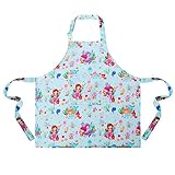 Nidoul Official Kinder-Schürze mit Tasche, verstellbare Meerjungfrauenschürze für Zuhause, Kochen, Backen, Malen, Kinder, Künstler, Kichen Chef Schü