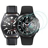 CAVN 4-Stücke Kompatibel mit Samsung Galaxy Watch 3 45mm /Galaxy Watch 4 Classic 46mm Schutzfolie Panzerglas, Wasserdichtes Glas Schutz Displayschutzfolie Anti-Kratzen Display