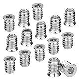 ZITFRI 100x Einschraubmutter M6 Einschraubmuffen Eindrehmuffe M6 x15 mm Einschraubmutter mit Abdeckrand Gewindeeinsatz Hex Innensechskantmuttern aus verzinktem S