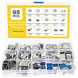 Faankiton 95 PCS 2.0/3.0 Typ A USB-Stecker, Buchse, Leiterplattenmontage, für Computer,Mobiltelefone, Löten USB Typ A Stecker für Heimwerk