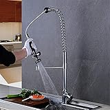 DSFG Küchenhahn Moderner Chromauszug / -Pull-Down Centerset Waschbecken Rotary Pull-Typ Wasserhahn Groß