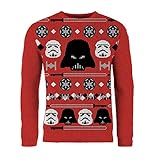 London Co. Star Wars Imperial Red Unisex Christmas Knitted Jumper Larg