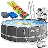 Intex Ultra XTR Frame Swimming Pool 488 x 122 cm Schwimmbecken 26326 Komplett-Set mit Sand-Filteranlage sowie Extra-Zubehör wie: L