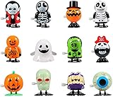 FunsLane Halloween Kürbis Ghost Skull Wind Up Spielzeug, lustige Springen Spielzeug für Halloween Parteibevorzugung Goody Bag Füller (12 Pack)