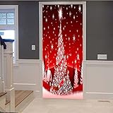 GBDEHYY 3D Türaufkleber Türposter, Starlight-Weihnachtsbaum Fototapete Türfolie Poster Tapete Aufkleber DIY Selbstklebende Wandbild PVC wasserdichte Tapete für Wohnkultur 95X215CM