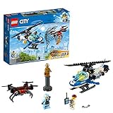 LEGO 60207 City Polizei Drohnenjagd, Hubschrauberspielzeug mit Netzkanone, Gefängnisausbruch Sets fü