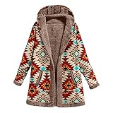 SHIZUANYUE Wintermantel Damen Lang Warm Gefüttert Elegant Schwarz Sale Fleece Jacke Mantel Plüsch Plüschjacke Plüschmantel Fleecemantel Kapuzenmantel Herbstmantel Herbstjacke Winterjacke Kapuzenjack