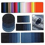 54 Stück Aufbügelflicken Jeans Applikationen zum Aufnähen Nähen Set für Kinder Erwachsene,Denim Aufnäher Patches Bügelbilder Bügelflicken Aufbügler Aufbügeln Hosenflicken für DIY Hose Tasche Kleidung