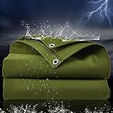 BAICHUN Heavy Duty Tarp, Canvas-Plane Mit Ösen,Wasserdichtes Tarp Sonnenschutztuch Regendichte Markise,für Gartenmöbel, Holz, Auto, Boote, Camping Oder Gartenarbeit(Size:3×5m/9.8×16.4ft)