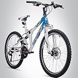 Bergsteiger Montreal 20, 24 Zoll Kinderfahrrad, geeignet für 8, 9, 10, 11 Jahre, Shimano 18 Gang-Schaltung, Mountainbike mit Vollfederung, Jungen-Fahrrad, Mädchen-F