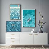 LLYSJ Leinwanddruck 3 Stück 40x60 cm Rahmenlos abstraktes Nordic Poster Schwimmbad Wandkunst Bild Wohnzimmer Moderne Dekoration Ornament an der W