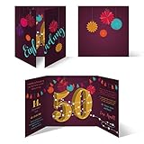 30 x Runder 50. Geburtstag individuelle Einladungskarten Einladungen - G
