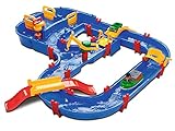 AquaPlay - MegaBridge - Wasserbahnset mit 3 Spielstationen und 49 Teilen, inklusive Bo der Bär, Amphibienauto und Transportboot mit 2 Containern, für Kinder ab 3 J