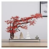 yaoyaoshop Künstlicher Bonsai-Baum Kunstpflanze Simulation Simulation Ahornblatt Bonsai Ornamente Wohnzimmer Office Porch Aisle Topf Micro Landschaftsverzierungen Künstliche Pflanzen (Color : D)