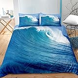 CCBAO 3D-Meerblick-Muster Kingsize-Bettwäsche-Set Doppelbett Bettbezug Indoor 3-Teiliges Set Mit 2 Kissenbezügen Geeignet Für Schlafzimmerhotel 200x230