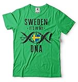 Silk Road Tees Männer Schweden T-Shirt Schwedische Patriot Heritage-T-Shirt Large Grü