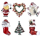 Elegant Rose 6 bunten Weihnachten Brosche Xmas Geschenk für Weihnachtsschmuck Ornaments Geschenk
