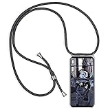 XTCASE Handykette kompatibel mit Samsung Galaxy S7 Handyhülle, Smartphone Necklace Hülle mit Band Transparent Schutzhülle Stossfest - Schnur mit Case zum Umhängen in Schw