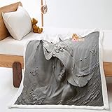 Decke wohndecken kuscheldecken 100x130cm Graue Statue 3D-Muster Sherpa Decke, Groß Kuscheldecke für Erwachsene und Kinder, warme flauschig weiche Sofadecke Tagesdecke oder Wohnzimmerdeck