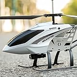 Alloy Rc Hubschrauber Groß, Hubschrauber Ferngesteuerter Outdoor, Mit LED Gyro Schwebefunktion Helikopter, Tart/Landung Auf Knopfdruck, Für Einsteiger, Kinder Ab 12