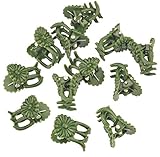 Connex Orchideen-Clips - Praktisches Set mit 12 Stück - Zur einfachen Befestigung von Orchideen - Mit dekorativem Blumenmuster - Grün / Pflanzenklammern / Pflanzenclips / FLOR78840