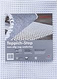 andiamo Teppich-Stop Antirutschmatte Teppichgleitschutz Teppichunterlage Haftgitter Rutschschutz, PVC beschichtetes Polyester, rutschhemmend zuschneidbar pflegeleicht strapazierfähig, weiß,80x150