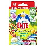 WC-Ente Frische-Siegel Nachfüller, körbchenloser WC-Reiniger, 12 Gel WC-Steine, Jasmine Jump, 5er Pack (5 x 72 ml)