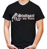 Stuttgart Ehre & Stolz Männer und Herren T-Shirt | Fussball Ultras Geschenk | M1 FB (Schwarz, XXL)