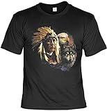 Indianer T-Shirt Indianer Wolf Adler Wild West T-Shirt Spirit Western American Free Spirit Amerik