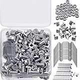 Hotop Gewächshaus Reparatur Kit, Enthält 50 Stück Verglasungsklammern MIT Drahtklammern, 50 Stücke Z Überlappung Klammern, 50 Stück Aluminium Gewächshausmuttern und 50 Stücke Aluminiumschraub