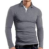 Herren Langarm-Polos Casual Tops Denim Splice Golf T-Shirt Poloshirts Herren Revers Poloshirt Langarm T-Shirt Hemden Casual Solid Color Golf Top T-Shirts Herren Revers Poloshirt Business T-S