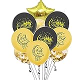 12 Stück Ramadan Eid Mubarak Latexballons, 16 Zoll Muslimische Ballons Dekoration, Party Dekorationen Ballons, für Dekoration von Partys, Häusern, Bars, Abendveranstaltungen und Treffen(Stern)