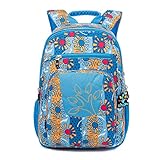 MODRYER Kinder Gedruckt Schultasche Kindergarten Student Daypack Waterproof Rucksack Leichter Rucksack für Reisen Mittagsschule Camping,Blue-Small（34 * 26 * 13cm）