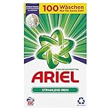 Ariel Waschmittel Pulver, Waschpulver, Vollwaschmittel, 100 Waschladungen, Strahlend Rein (6.5 kg)