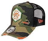 New Era Distressed Hex Patch Camouflage A-Frame Adjustable Trucker Cap - One-S