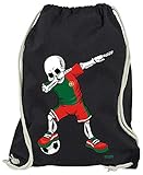 HARIZ Turnbeutel Fussball Dab Skelett Portugal Trikot Mannschaft Inkl. Geschenk Karte Schwarz One S