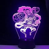 3D Illusion Lampe,3D LED Nachtlicht Anime One Piece Monkey D. Luffy 3d Lampe für Kinder Schlafzimmer Dekor One Piece 3D LED Nachtlicht Weihnachten Geburtstag Geschenk Tischlampe 7 Farben berü