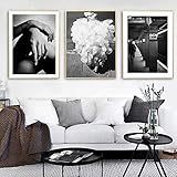 Schwarzweiss-Leinwand-Malerei Phonograph Poster Mode Wanddruck Tun Scheiße Sie Liebes-Zitat-Bild für Wohnzimmer-Dekoration-50cmx75cmx3Pcs Kein R