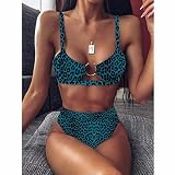 treseds Sexy Frauen mit hoher Taille Bikini-Badeanzug-Badebekleidung Weibliche Bandeau Thong brasilianischen Biquini Bikini-gesetzter Badeanzug Badende Sexy Bademode (Color : DJ305103, Size : M)
