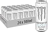 Monster Energy Ultra White, 24x500 ml, Einweg-Dose, Zero Zucker und Z