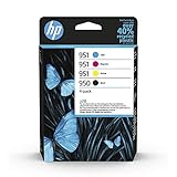 HP 950/951 (6ZC65AE) Multipack Original Druckerpatronen 1xBlau, 1xRot, 1xGelb, 1xSchwarz für HP OfficeJet Pro 251, 276, 8100, 86xx, HP Officejet Pro 8600 Plus e-All-in-O