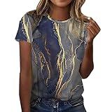 Damen Tunika Sommer, Rundhals Spitze Einfarbig Kurzarm Blusen, Casual Lose Übergröße Tuniken T-Shirt Oberteile Tops Für Frauen Teen G