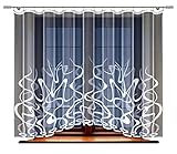 HAFT® Gardine; Store; Vorhang transparent, elegant weiß, Kräuselband (160 x 300 cm)