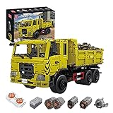 Sungvool Drei-Wege-Muldenkipper-Bausteine-Set, 1:14 Technik Muldenkipper-Baumodell RC LKW Spielzeug mit 5 Motoren, Sammlerstück Modellautos Set für Erwachsene (3206 Teile)